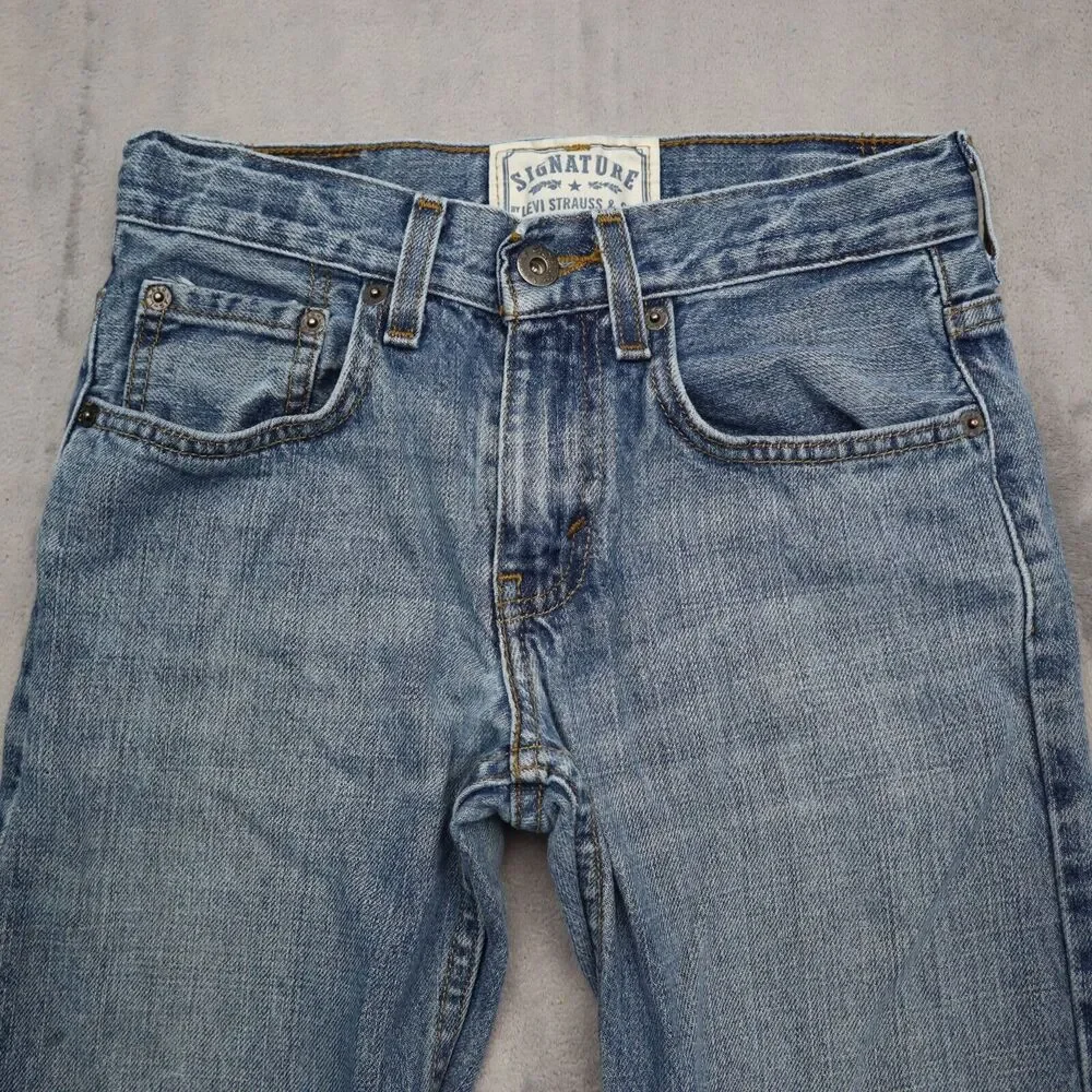 Levi Strauss Co Pants Boys 10 Blue Low Rise Signature Slim Straight Denim Jeans